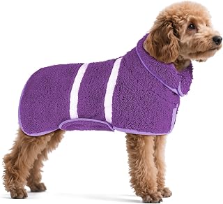 Albornoz para perros Unicorn Catcher, bata de secado rápido súper absorbente para perros | Toalla de secado suave para mascotas con pegatina mágica ajustable para un ajuste cálido y seguro después de bañarse, nadar o días lluviosos