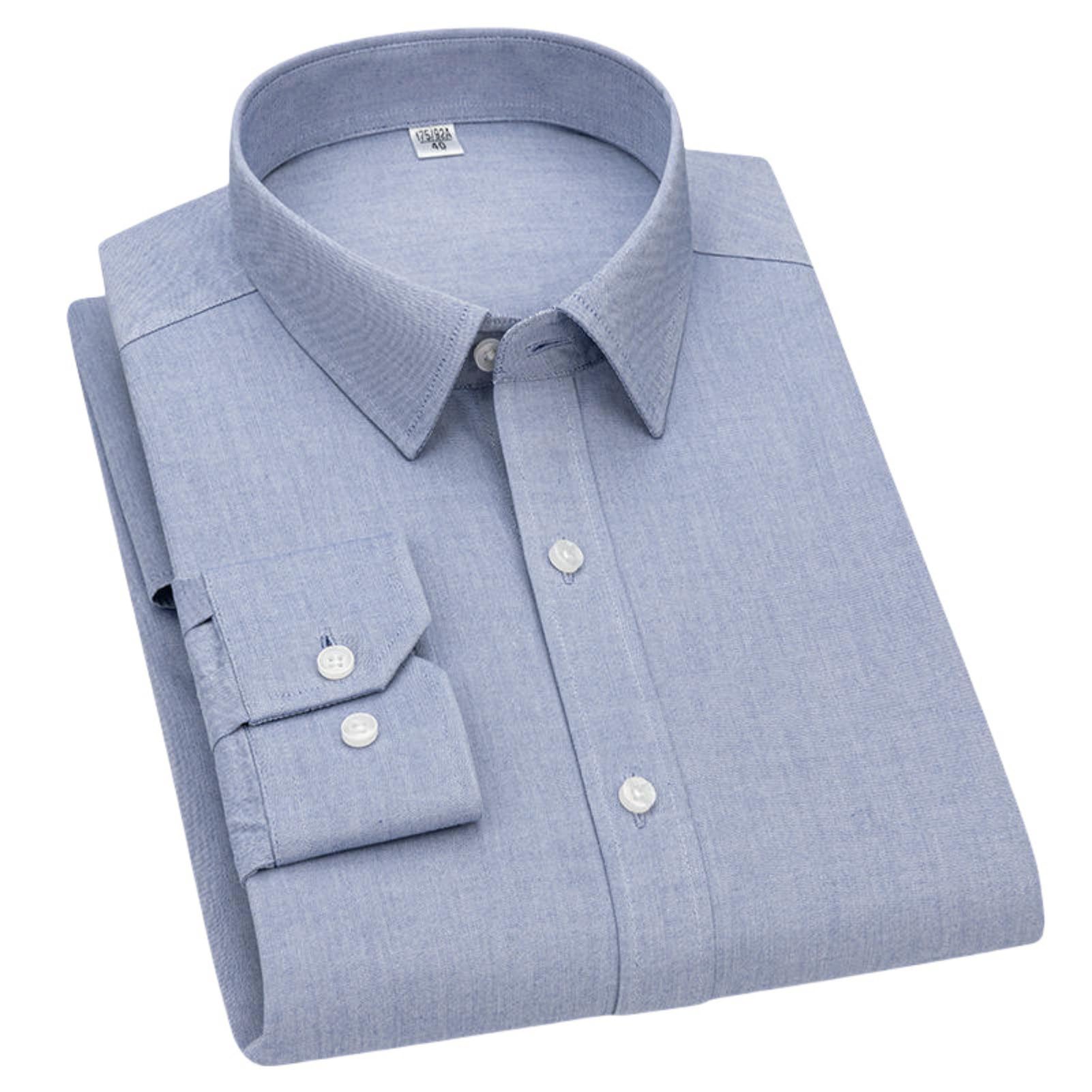 Camicia da lavoro professionale da uomo a maniche lunghe in cotone per l'autunno