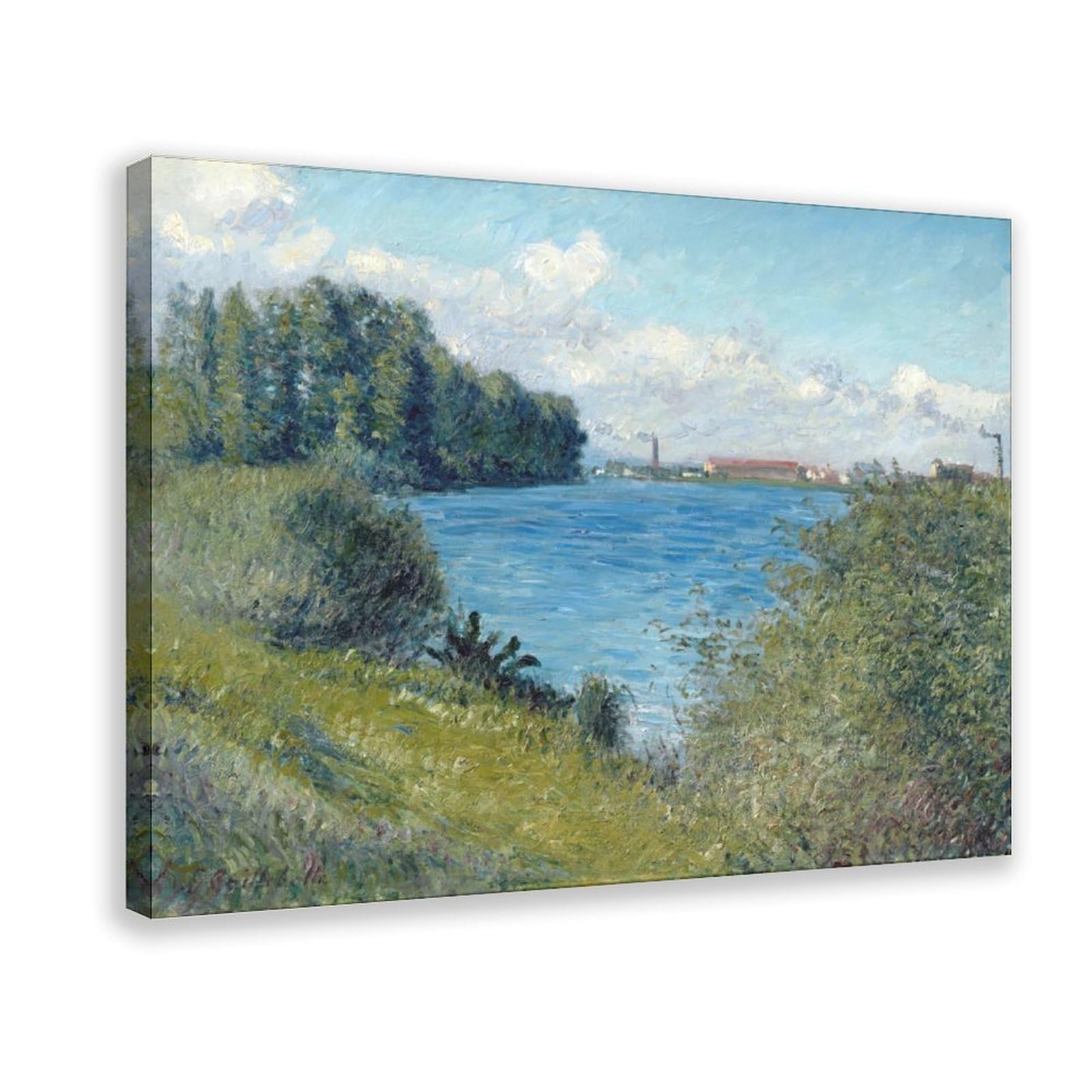WCYB The Seine at Argenteuil by Gustave Caillebotte Posters Prints Canvas Deco Paintings Wall Art Hangable Frame 8" L X 12" W