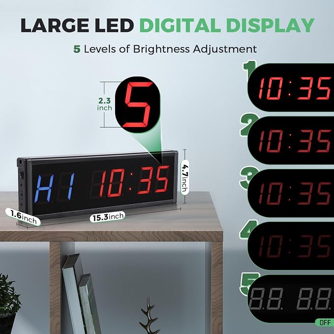 Reloj temporizador digital Bluetooth 15'' para gimnasio miniatura 2