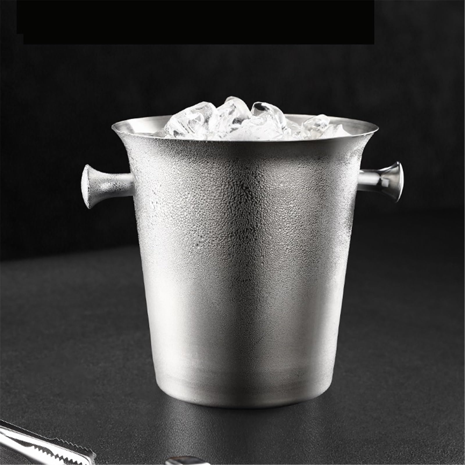 Cubo de Hielo Cubitera de Acero Inoxidable 5 l for champán, Ideal for Fiestas navideñas y Bares al Aire Libre Cubo de Hielo frío para Barra(Gold)