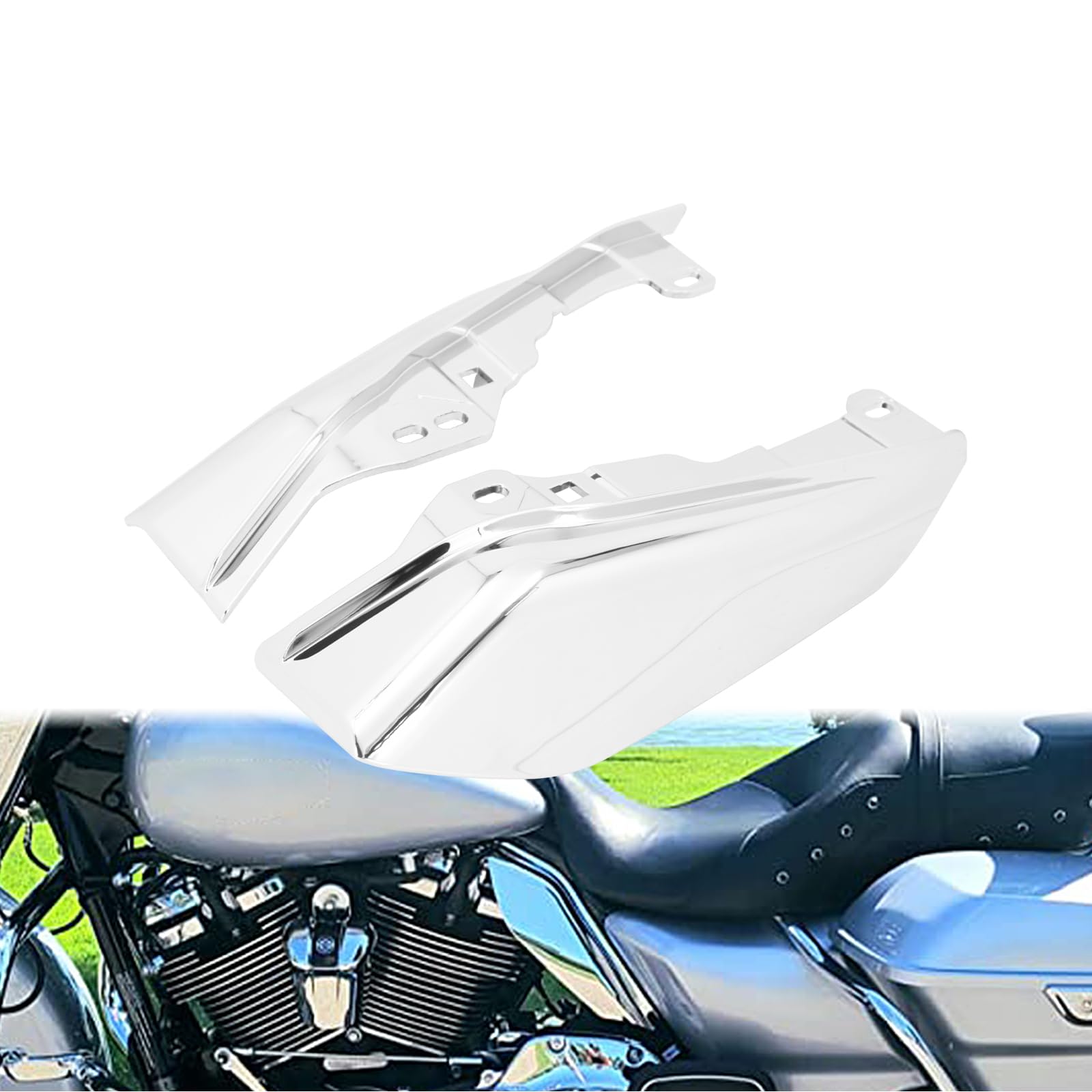 Déflecteur D'air Chromé Pour Harley Touring 2017-2022 - Bouclier Thermique ABS Mi-châssis
