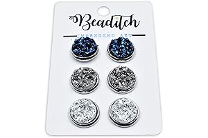 Druzy Stud Earring Set - Ice Earrings for Women