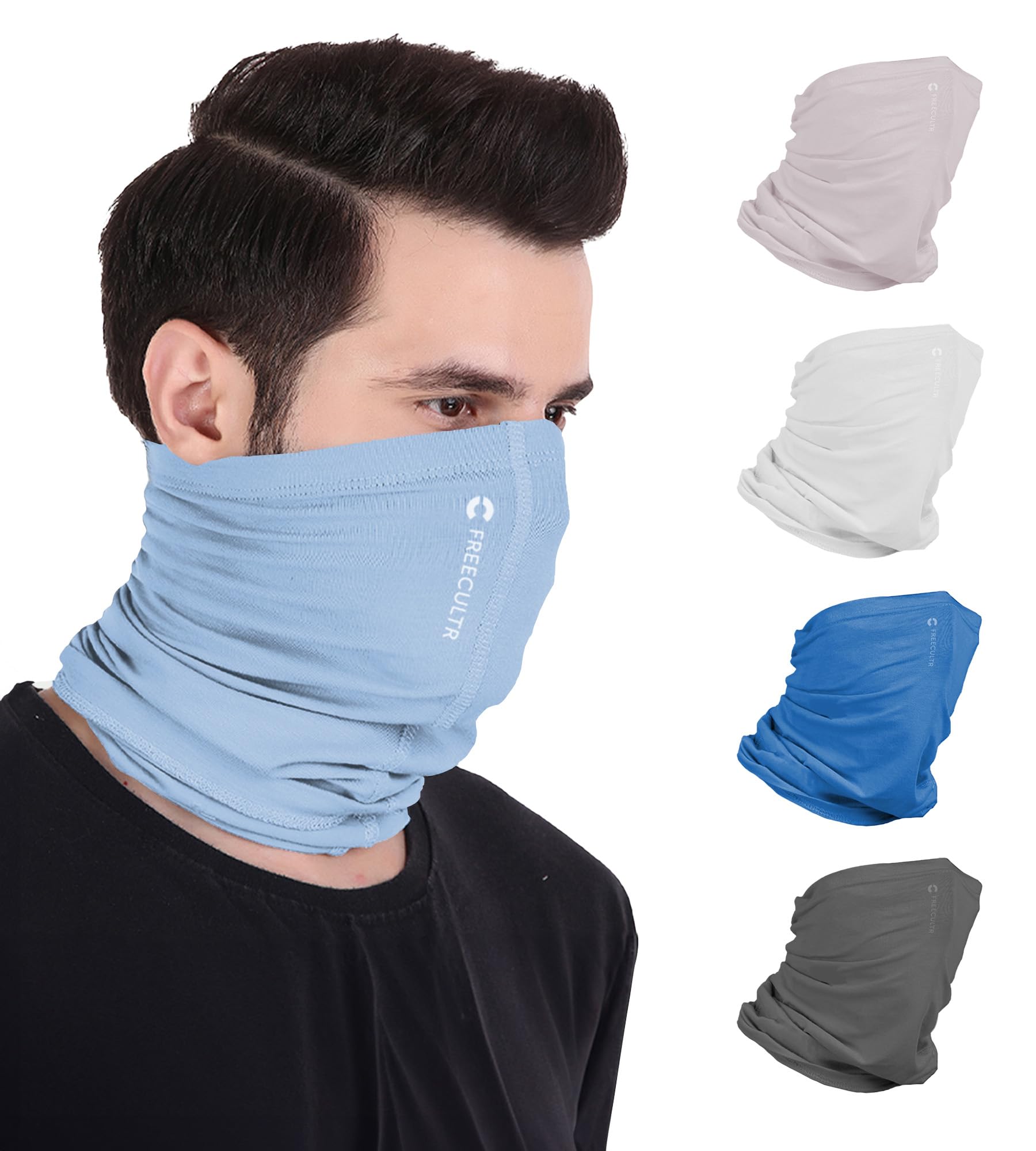 Unisex Bamboo Plain Bandana, Anti Microbial Super Soft & Comfort Fit, Breathable Multipurpose Headband, Face Mask for Dust Protection-Pack of 5-100% Try On Guarantee - Made in India-image-44