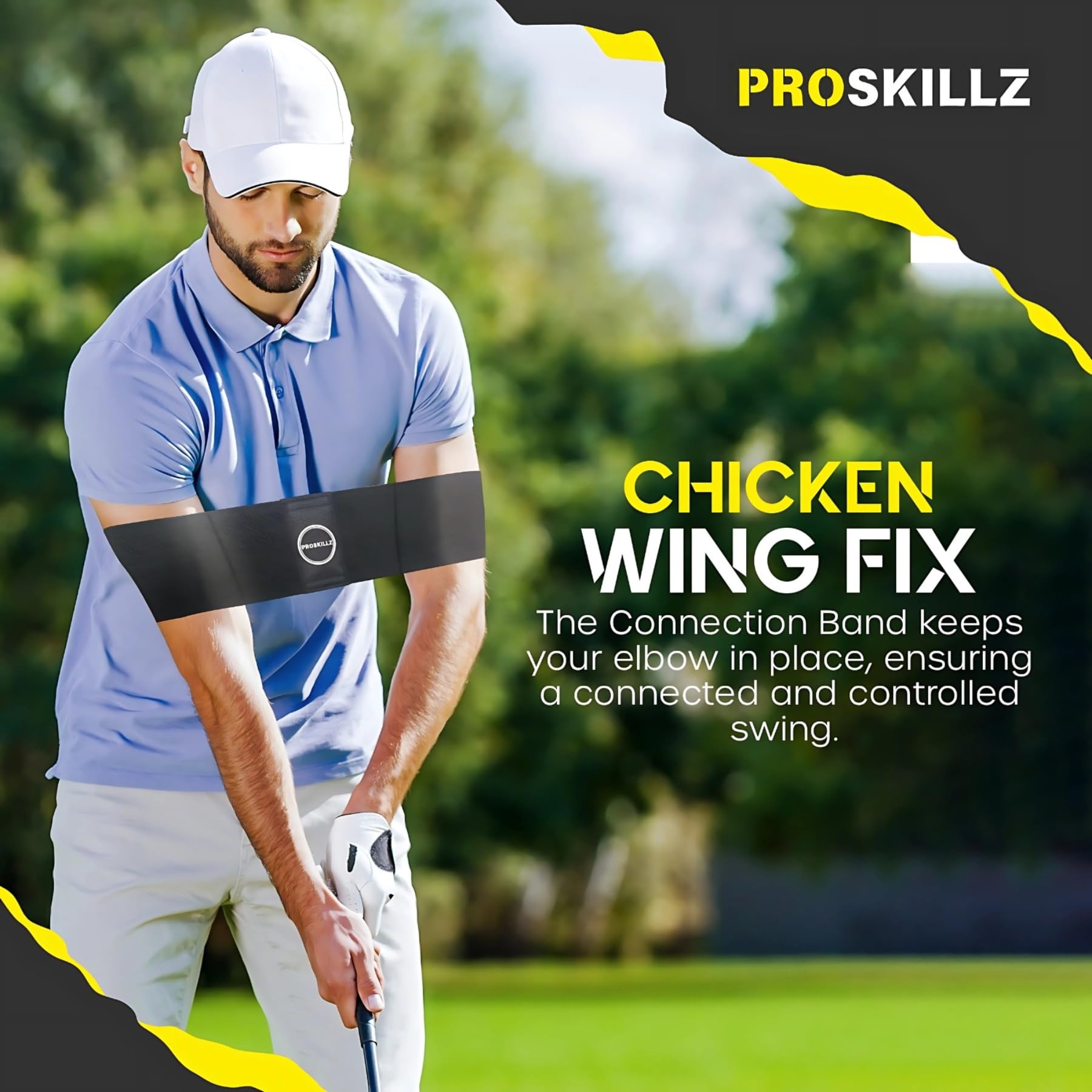 UK PRO Golf Connection Band + Free Access to Tutorial Vidoes – Swing Trainer for Muscle Memory & Connection – Golf Training for Right & Left-Handed Players