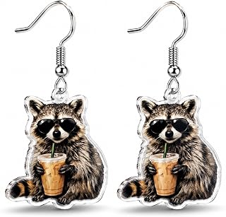 Funny Acrylic Earrings for Women, Lightweight Dangle Statement Earrings, Cute Animal Glitter Earrings, Novelty Jewelry Gift for Women, Teachers, Nurses, Coworkers, Friends