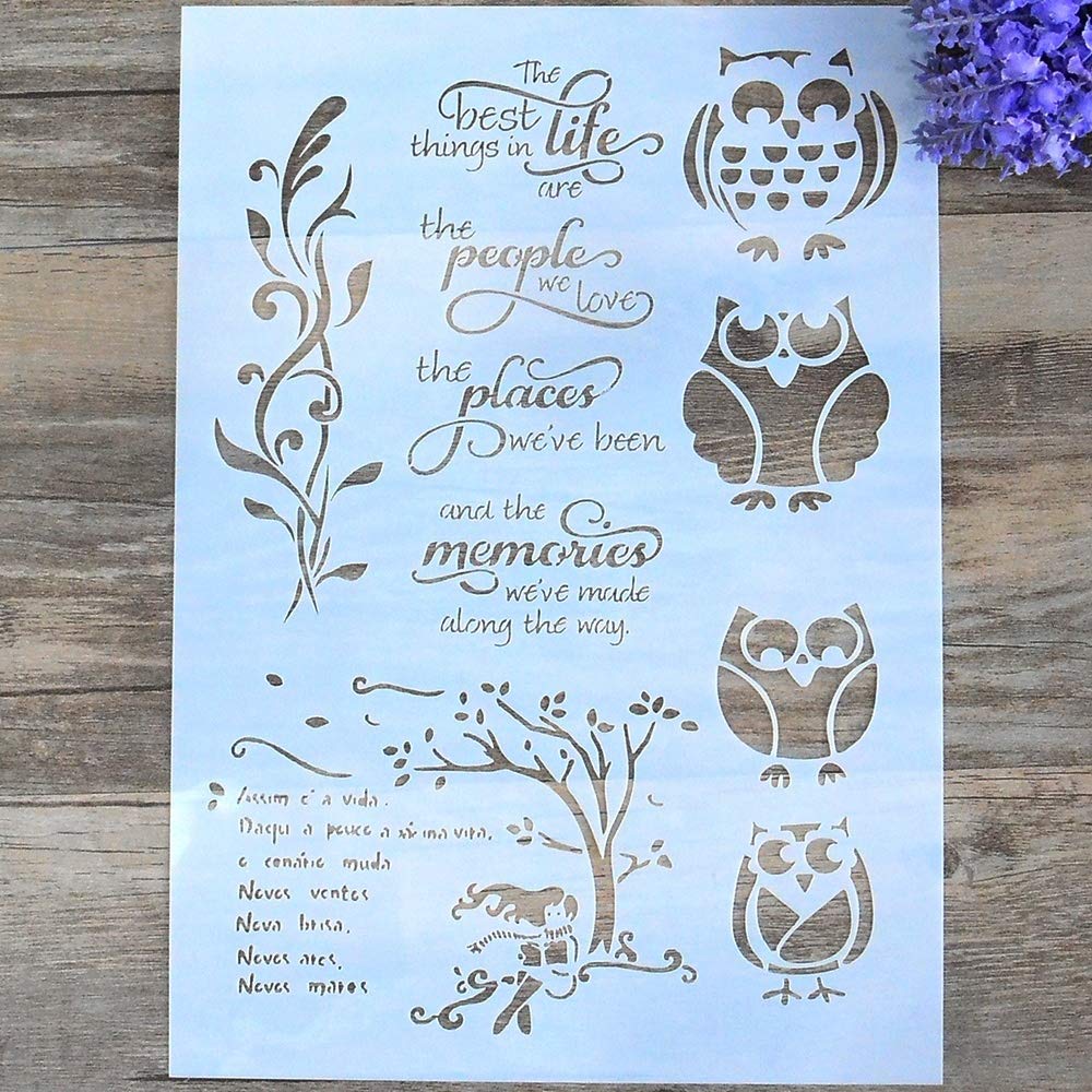 SLGIFT DIY Decorative Stencil Template for Painting on Walls Furniture Crafts A4 Size ST213092