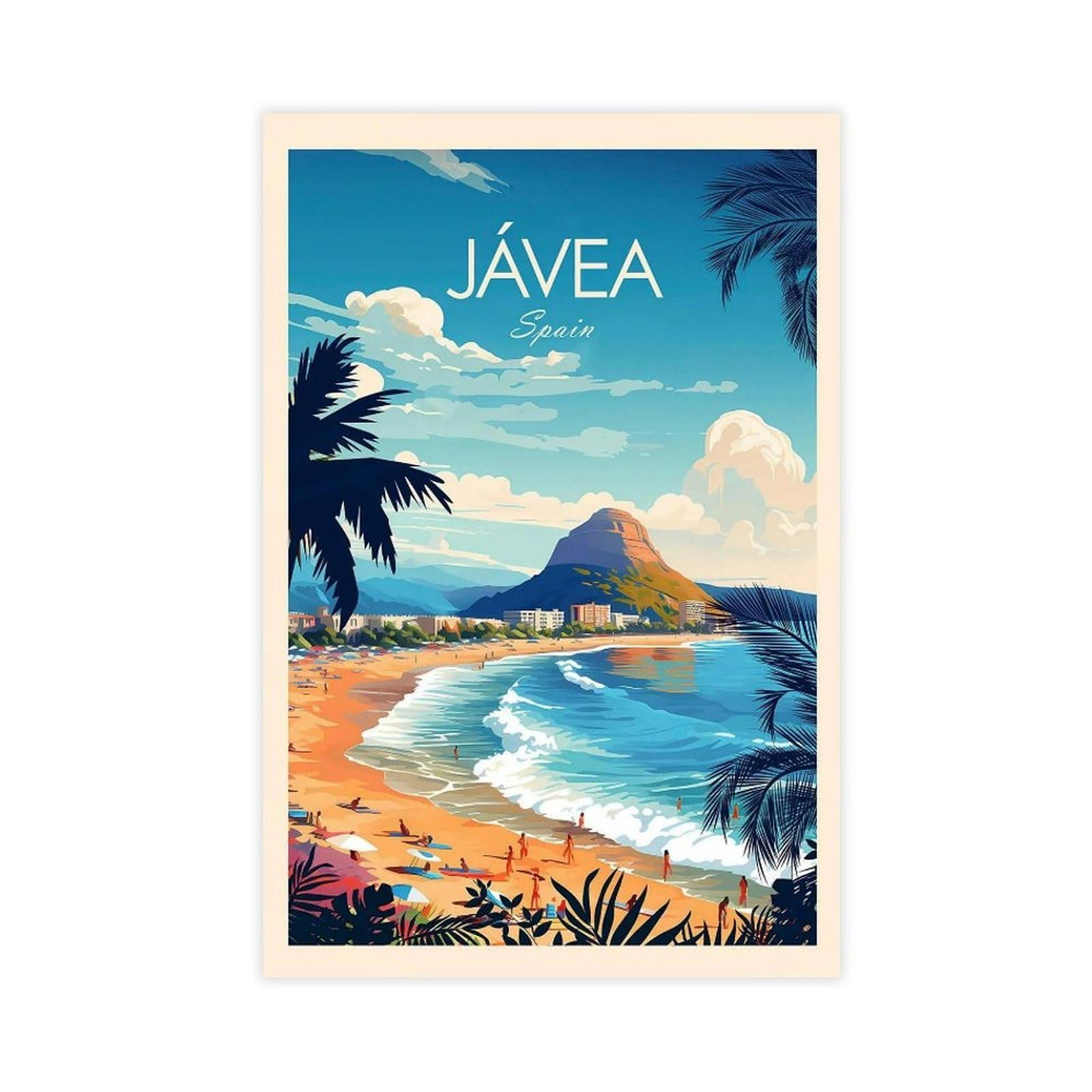 Qogdaf Javea Xàbia Travel Spain Canvas Poster Wall Art Decor Print Picture Paintings For Living Room Bedroom Decoration 08X12inch(20X30cm)