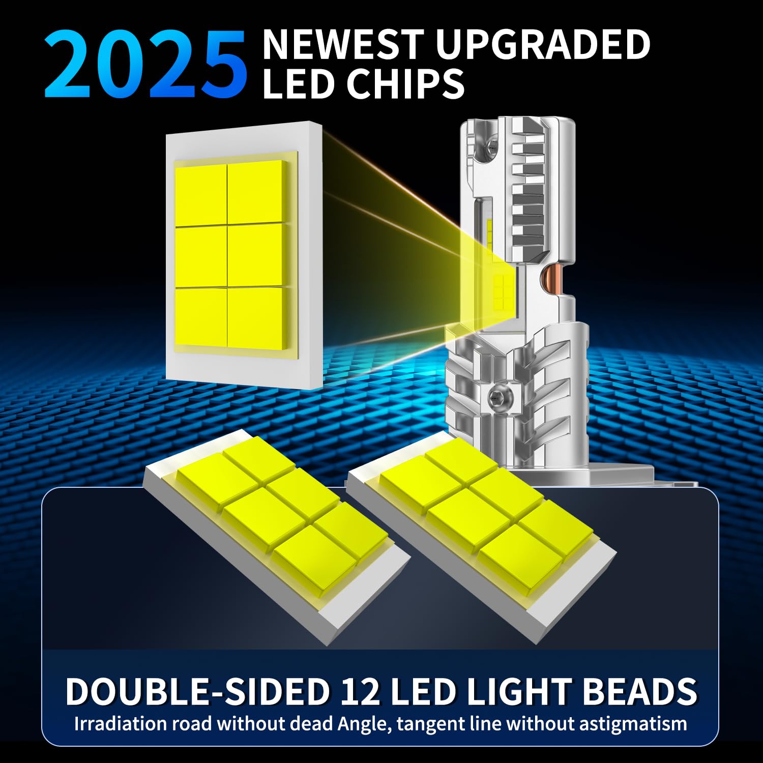 Bombillas LED H4 Luz Alta y Baja para Coche y Moto, 6500K Blanco Frío 18000LM 600% Más Brillante lampara LED H4/9003/HB2, Diseño sin ventilador, Plug and Play (Paquete de 2)
