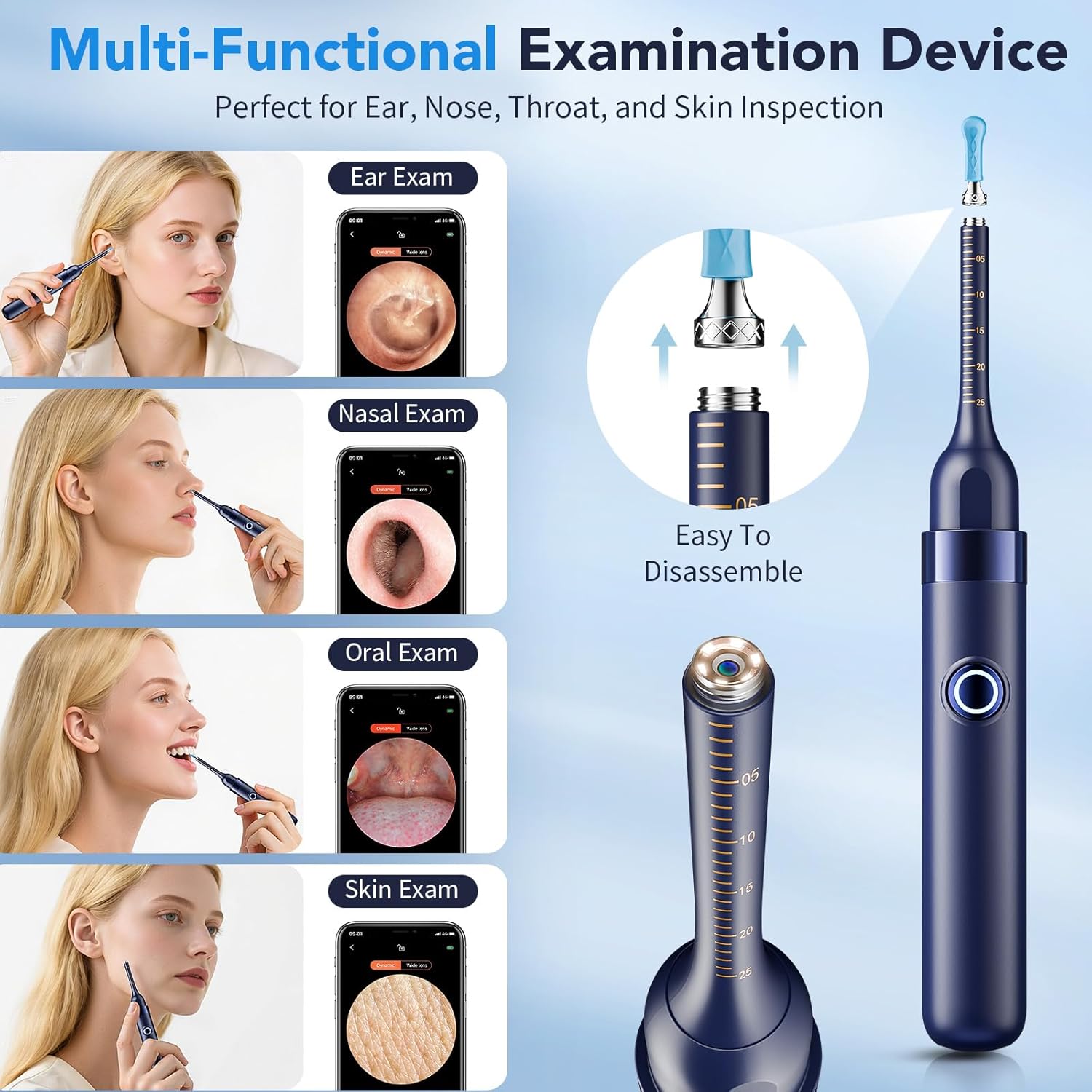 Ear Wax Removal, Ear Cleaner with Camera 1296P HD,Visual Ear Cleaner with 6 LED Lights and Flexible Tip,FSA HSA Eligible Items,Safe Ear Wax Removal Kit with Camera,Ear Cleaning Tool for Family Gifts
