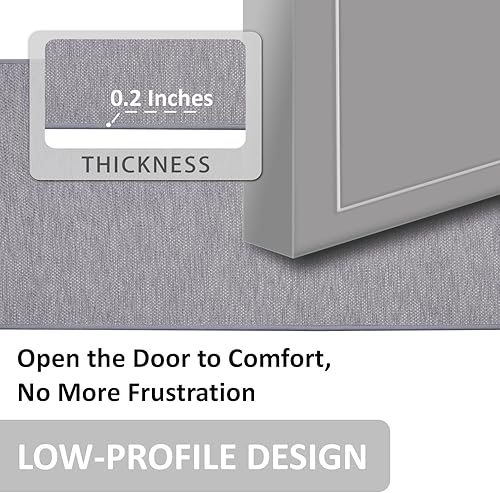 Miniatura 3 de Tapete ultra delgado para puerta de interior, tapete gris para entrada interior, 30 x 17 pulgadas, antideslizante, parte trasera de goma de perfil