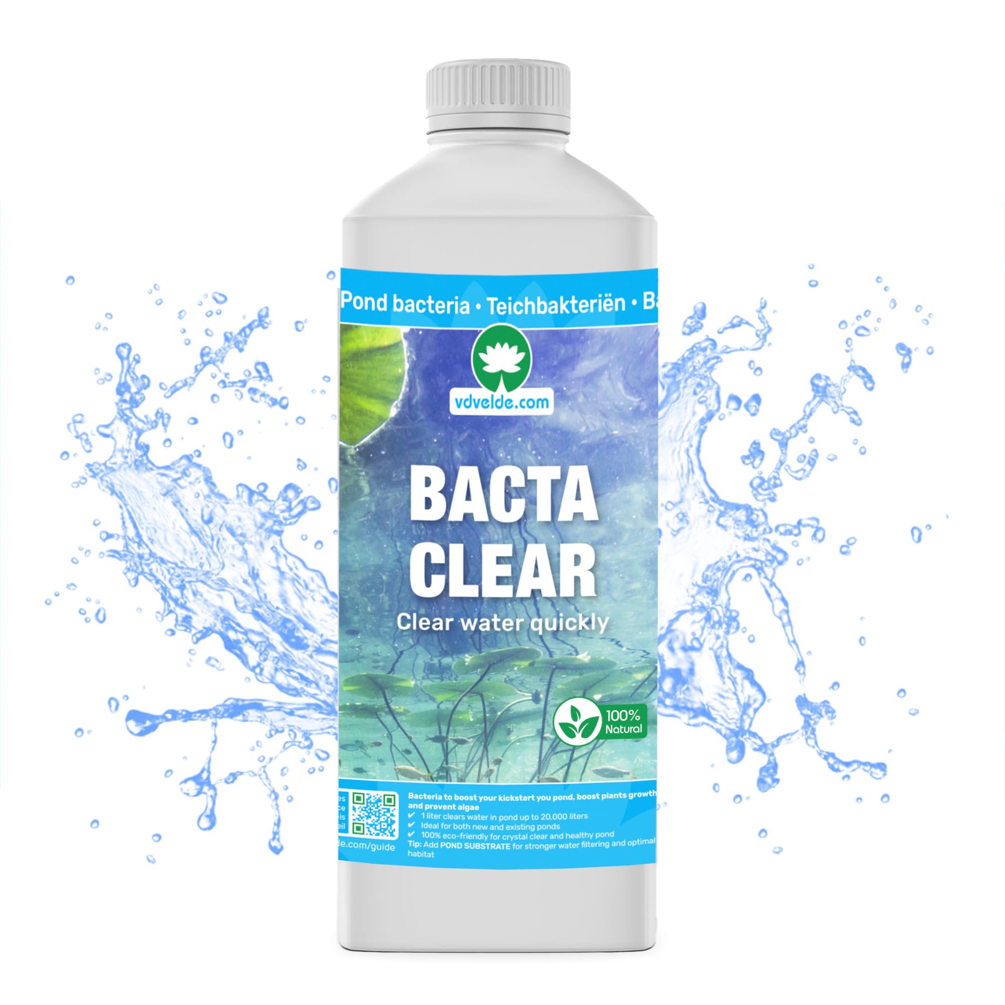 Vdvelde BACTA Clear Bactéries pour Bassin - Entretien Biologique 1.000-20.000L