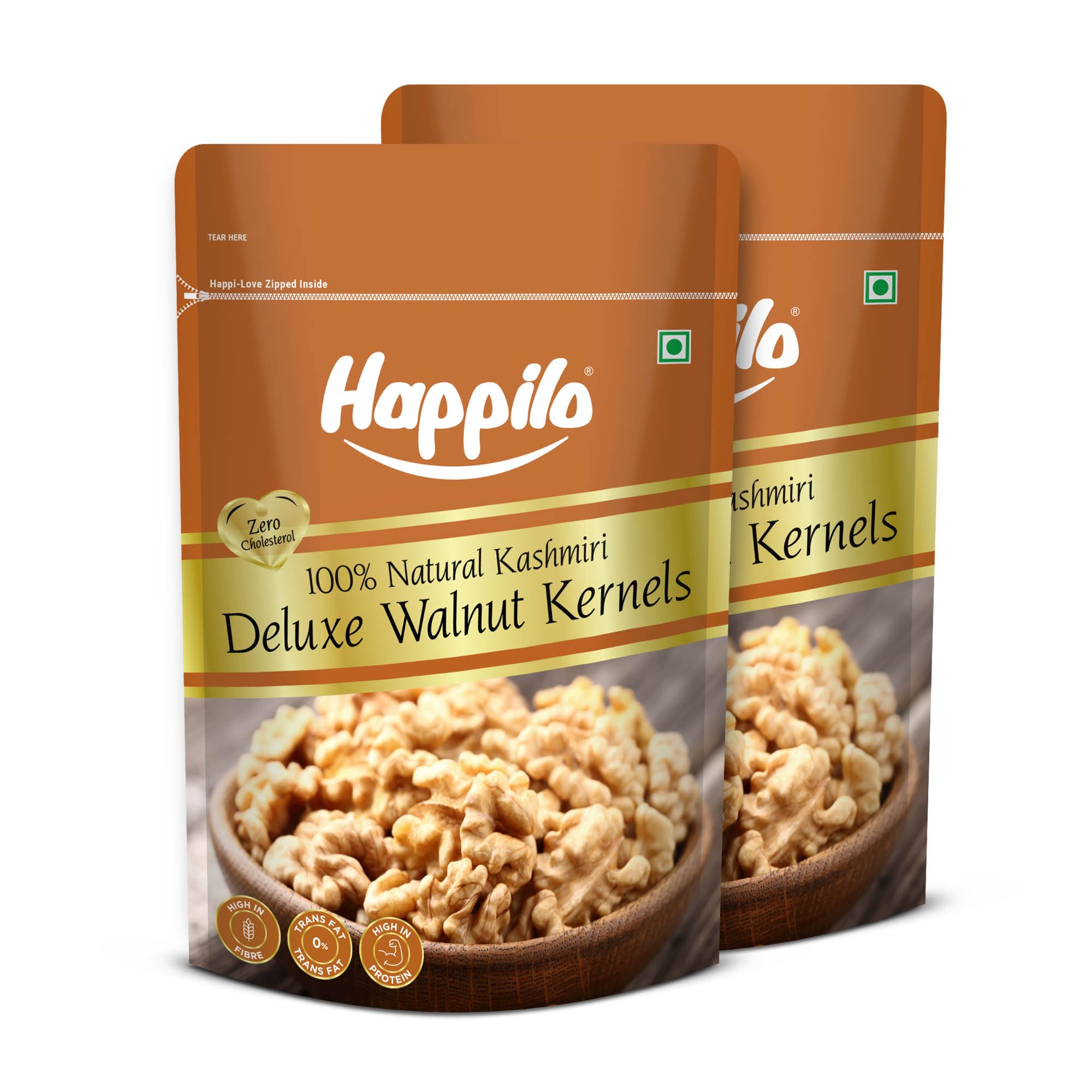 Happilo Premium Deluxe Walnut Kernals 200g (Pack of 2) | Walnuts without Shell | Akhrot Giri | Dry Fruits, Healthy Snacks | Natural Kashmiri Walnut Kernels | Rich in Protein, Iron & Source of Omega-3