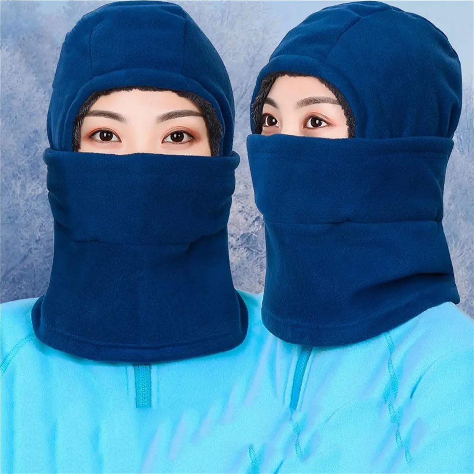 Cagoule Cagoules Chaudes d'hiver en Plein air, Chapeau Polaire Coupe-Vent, Masque Facial, Chauffe-Cou, Couvre-tête épais, écharpe de Sport, 2 pièces pour L'ExtéRieur
