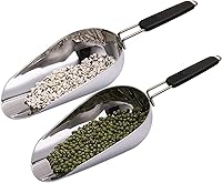 Vista 4 de Cuchara de hielo de acero inoxidable de 6 onzas con mango de buen agarre, para cocina, congelador, comida para perros, palomitas, apta