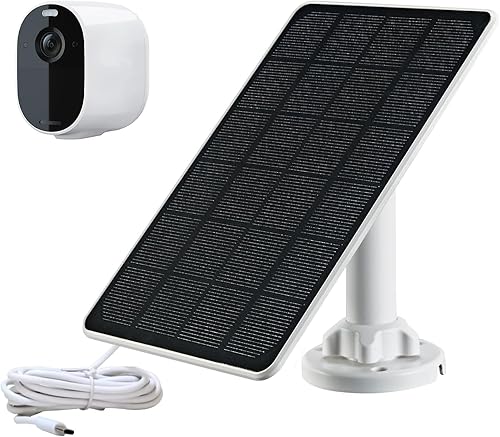 Cargador de panel solar compatible con Arlo Essential 2K para exteriores (2 generación)cámara Essential XLcámara Essential Spotlight, USB C y