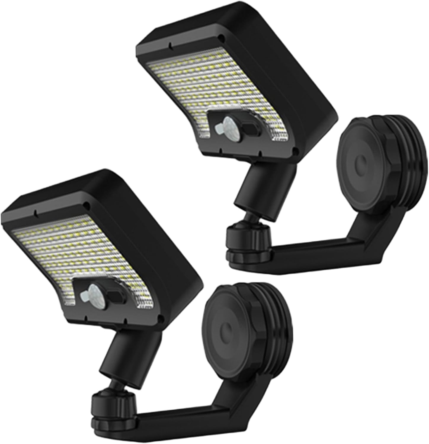 Solar Motion Lights, 2 Pcs Magnetic Solar Lights Outdoor, 600LM Bright, Black