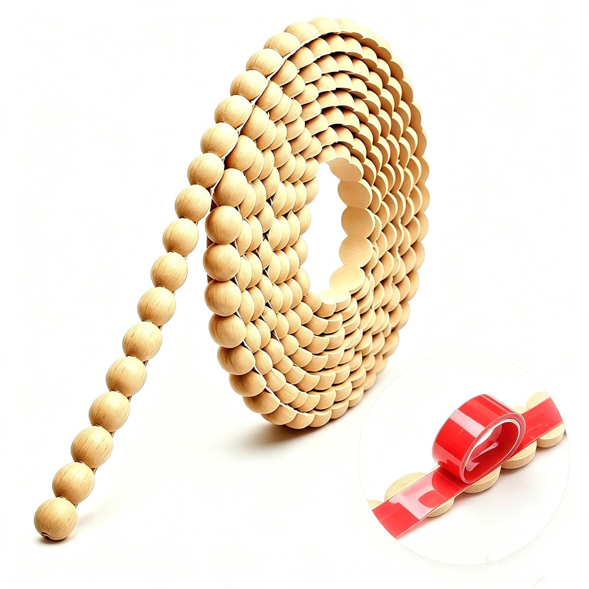 1Pcs Roll Bobbin Trim Moulding, Beading for Wall Panelling, Decorative for wall, Moulding Trim, 3m Length and 15mm Width Moulding