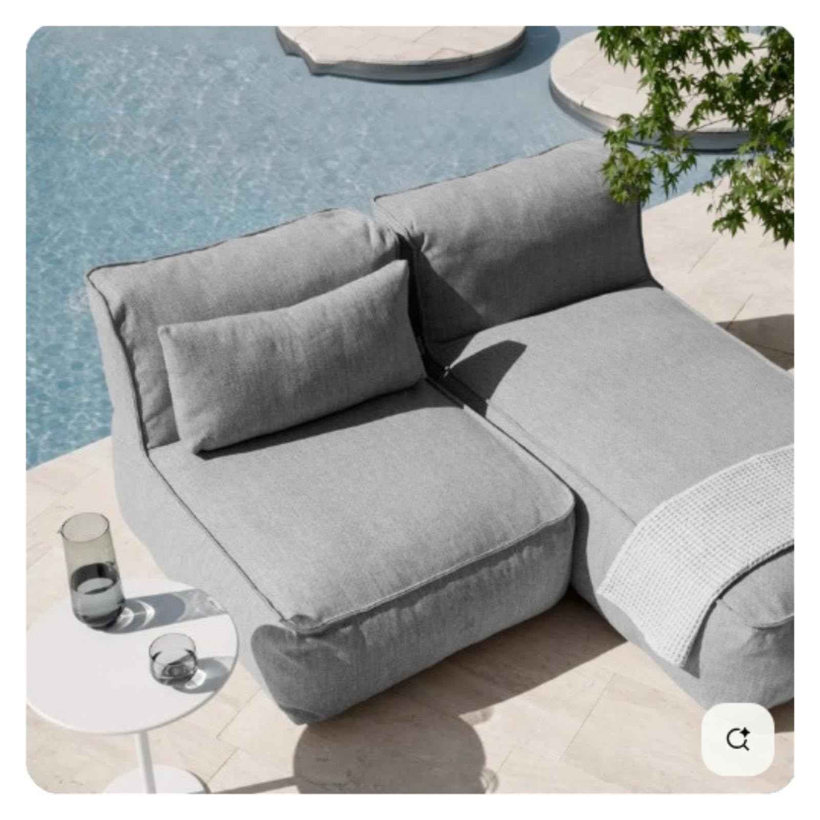Zewnętrzny pokrowiec na leżak z fasolką, basen, rozkładana sofa plażowa(125cm-dark grey)