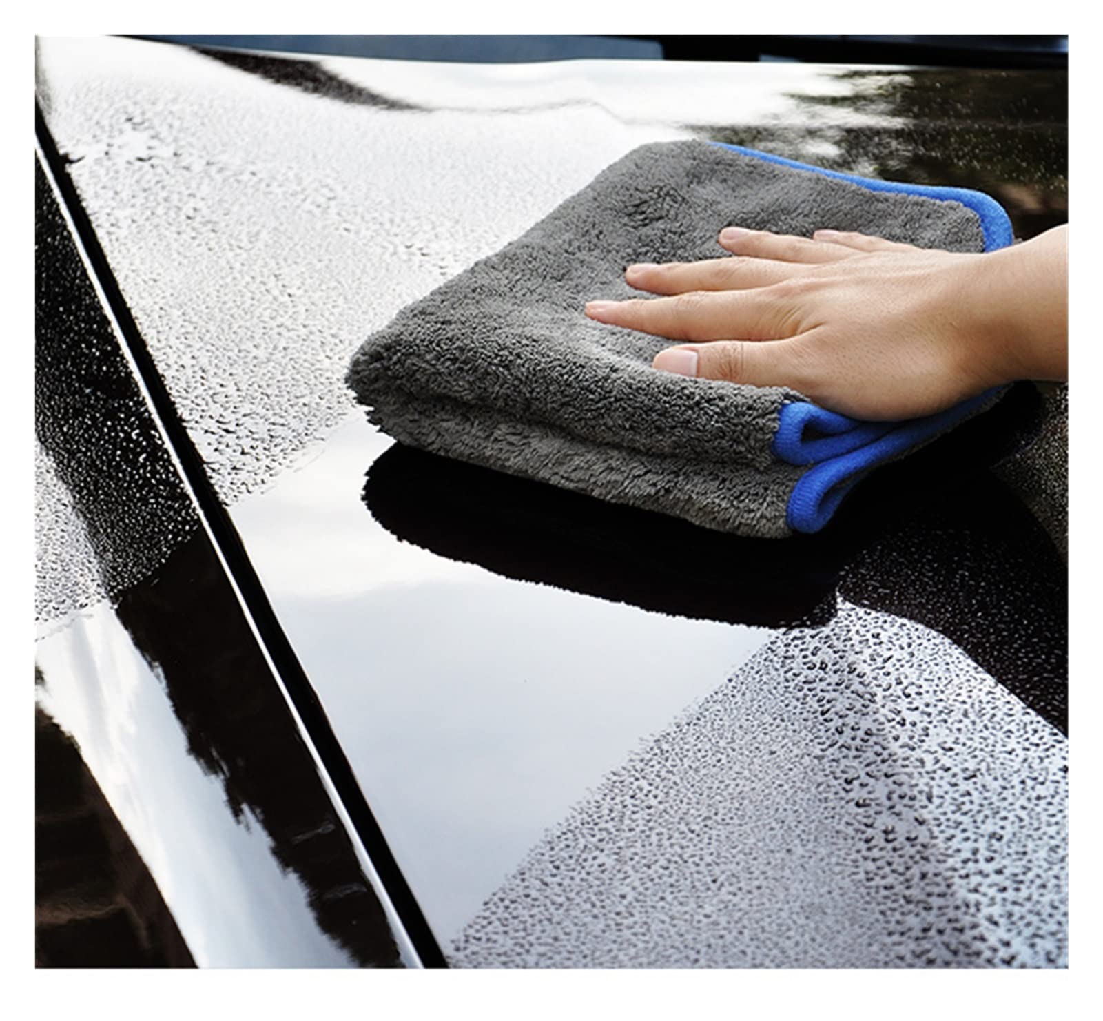 Wshao Store 120. 0gsm Dicke Autowaschmittel Mikrofaser-Handtuchauto-Reinigungstücher detaillierte Polierentuch-Lumpen for Autos Küchenglas 40x40cm (Color : 3 Pack(Black))