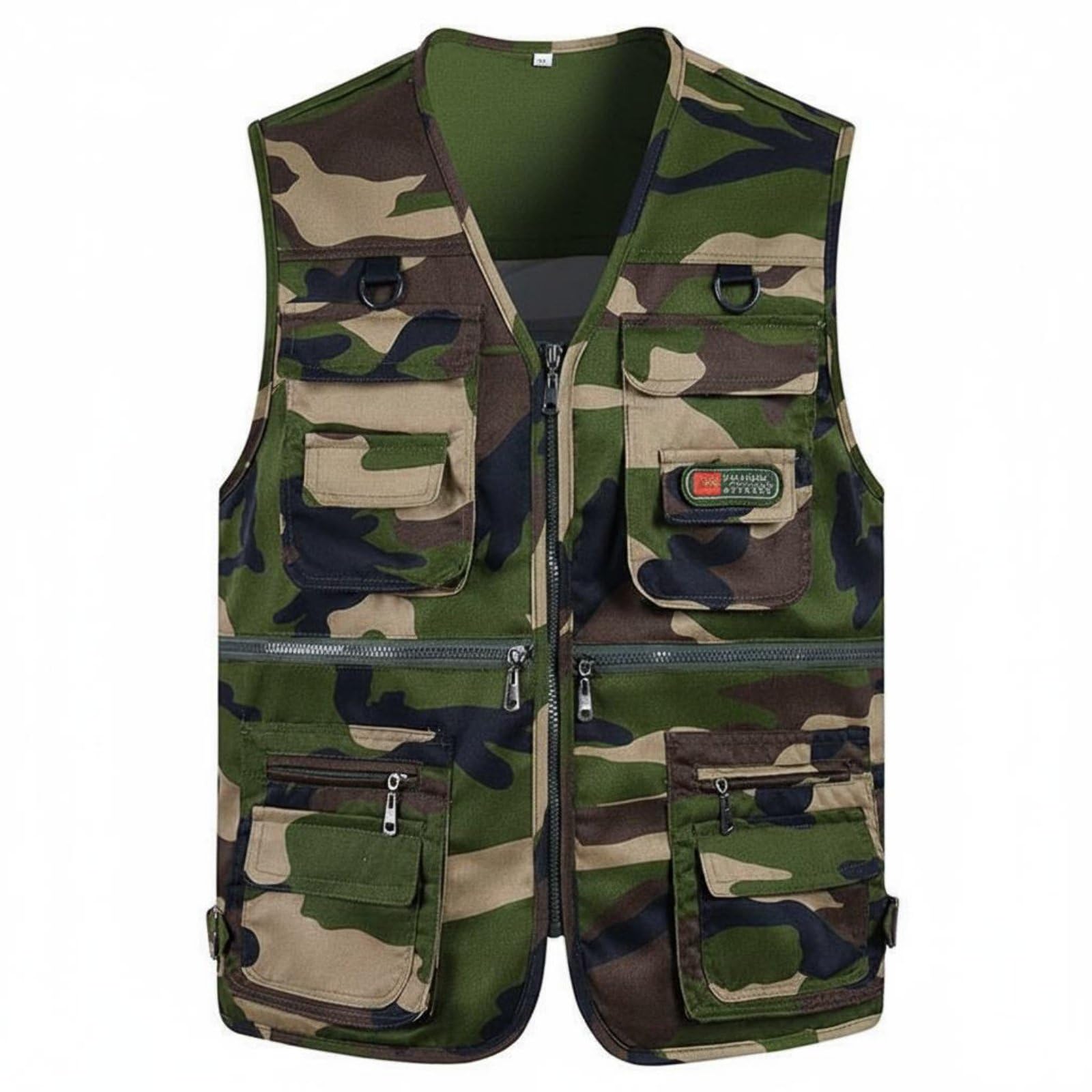 Loose Fit Multi-Pocket Fishing Vest Plus Size Available Photographer's Travel Vest Lightweight Outdoor Work Gilet Zipper Closure for Fishermen, Photographers, Hiking, Purple Floral, 4XL-image-14