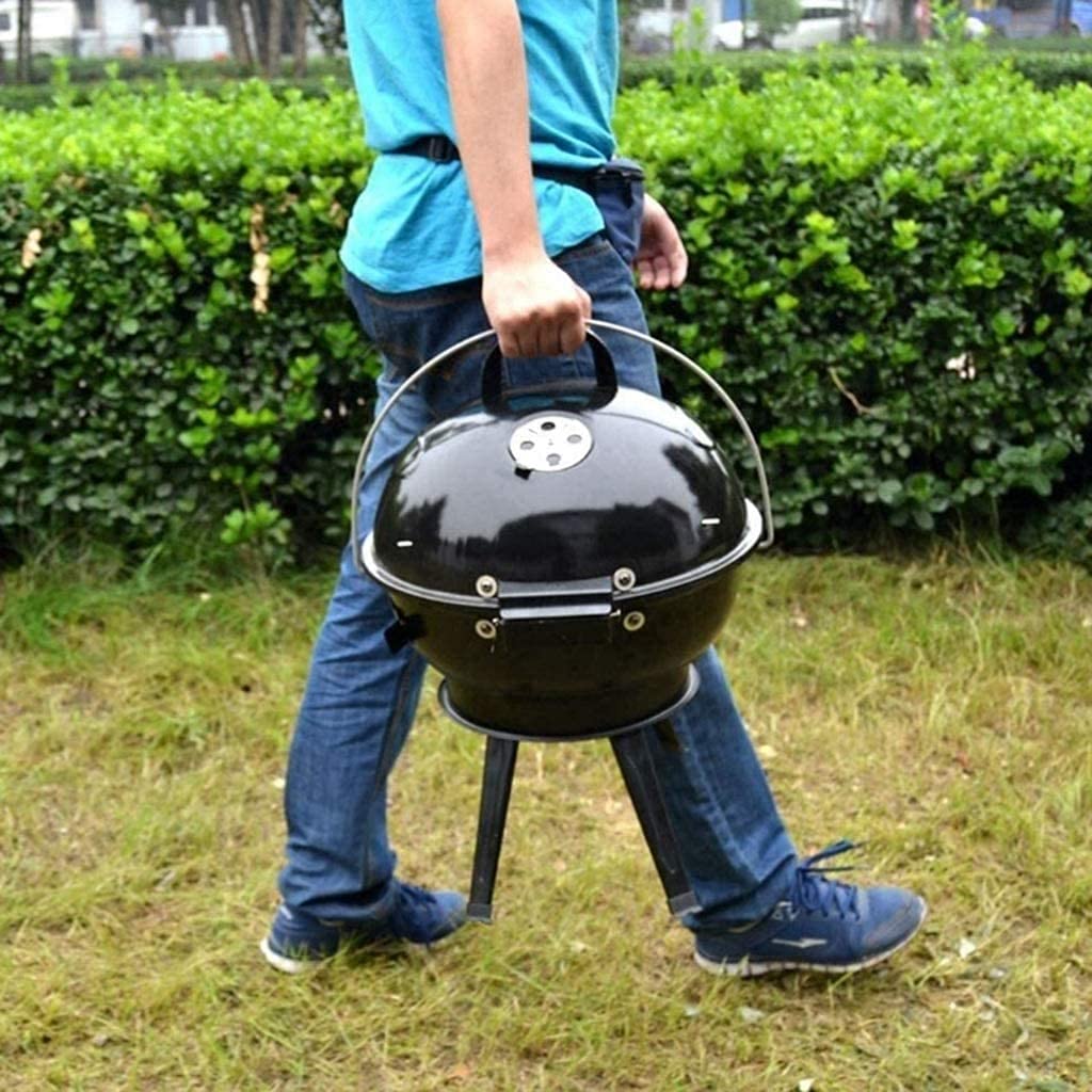 Grille Węglowe Przenośny Grill Węglowy Z Pokrywką Gotowanie Na Zewnątrz Camping Grill Na Węgiel Drzewny Składany Okrągły Grill Grill Grill Na Węgiel