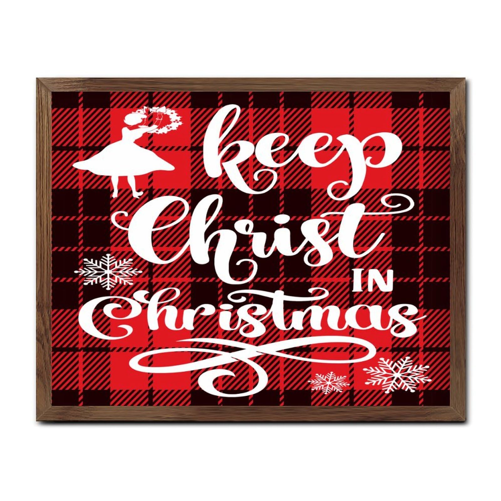 Cadeau religieux pour chrétien cadre bois Keep Christ