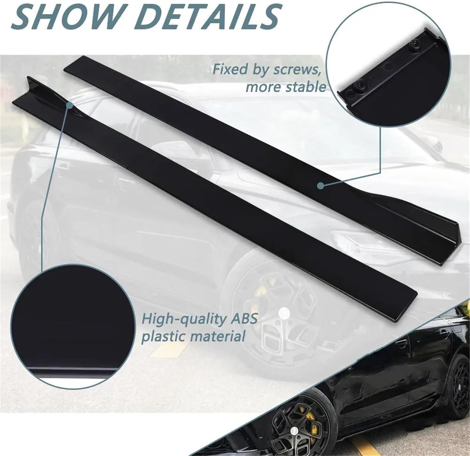 マツダ3用 アクセラ6用 アテンザ2 3 5 6用 CX-3用 6PCS 2M ユニバーサルサイドスカートエクステンションロッカーパ