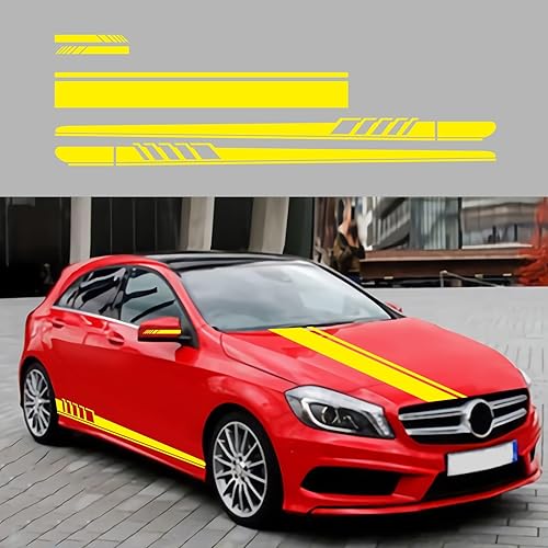 Miniatura 7 de Calcomanías de vinilo de rayas de carreras para automóvil, diseño de rayas deportivas, bricolaje, decoración para capó de puerta, accesorios para