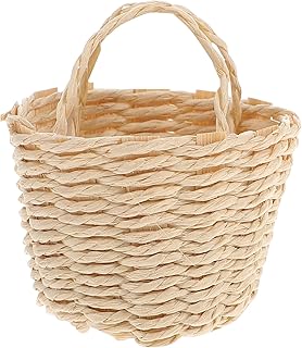 balacoo Miniature Basket Mini Wicker Rattan Basket Mini Basket Model Dollhouse Ornament Accessories