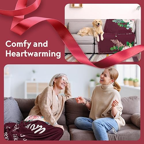 Miniatura 7 de ADEXDO Regalos para el día de San Valentín para mamá regalos para mamá manta para mi mamá de hija hijo regalos para ella manta con texto en inglés I