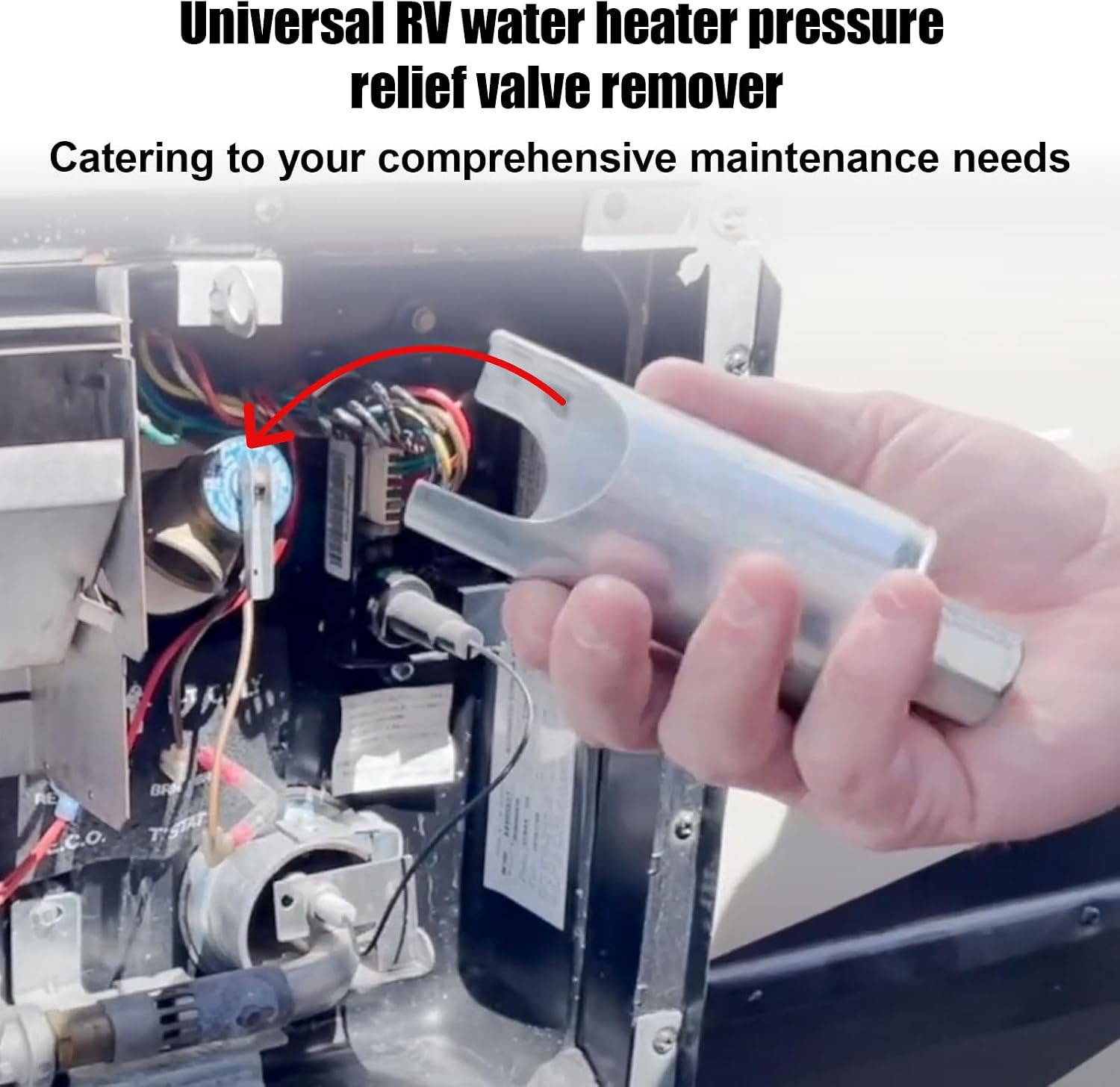 RV Temperature Pressure Valve Remover, Universal Water Heaters Pressure Valve Remover, Use with 7/8-inch Wrench
