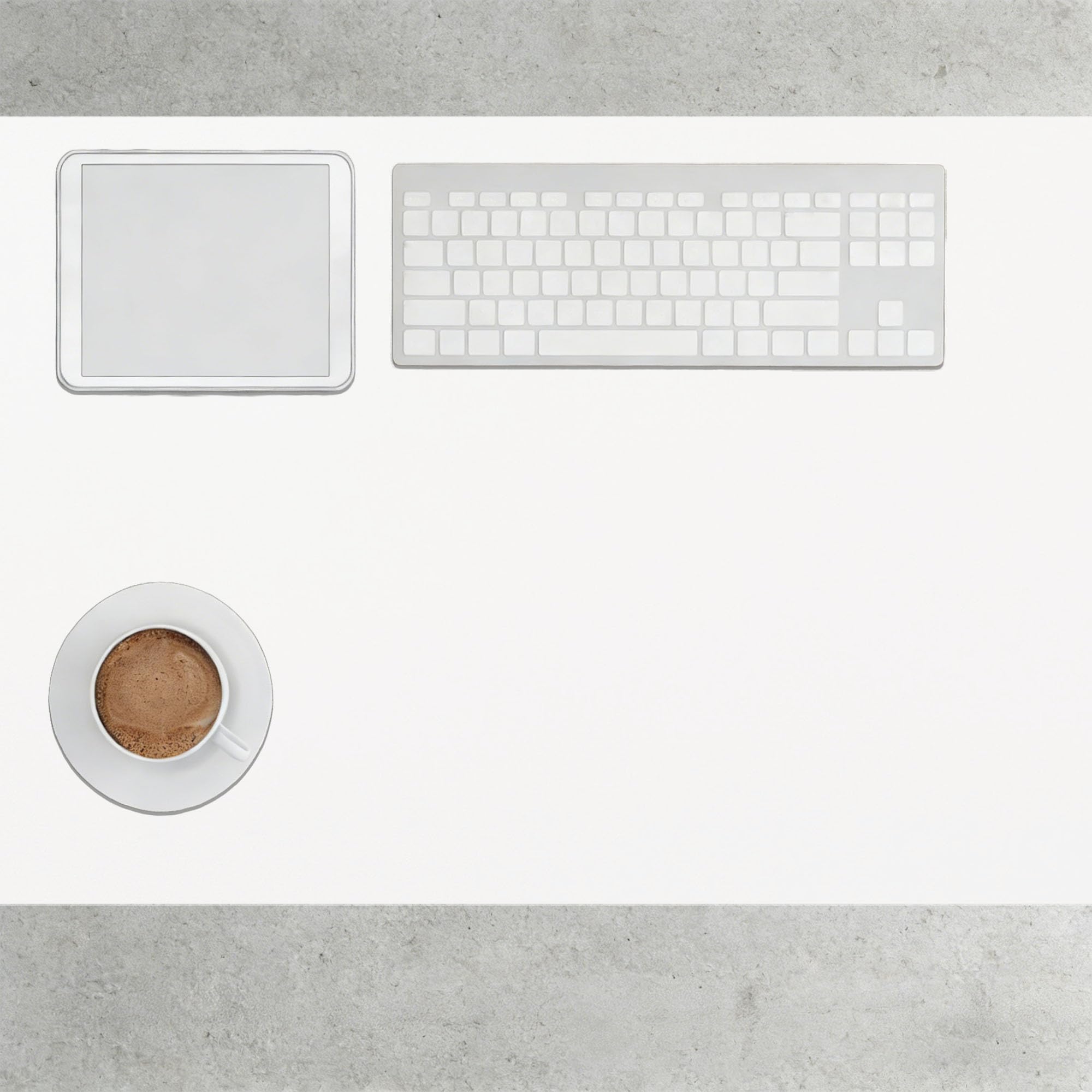 Leather Desk Mat 74 x 100 cm Multifunctional Leather Desk Pad Protector Wipeable Ideal Keyboard Mat for Office and Home, White