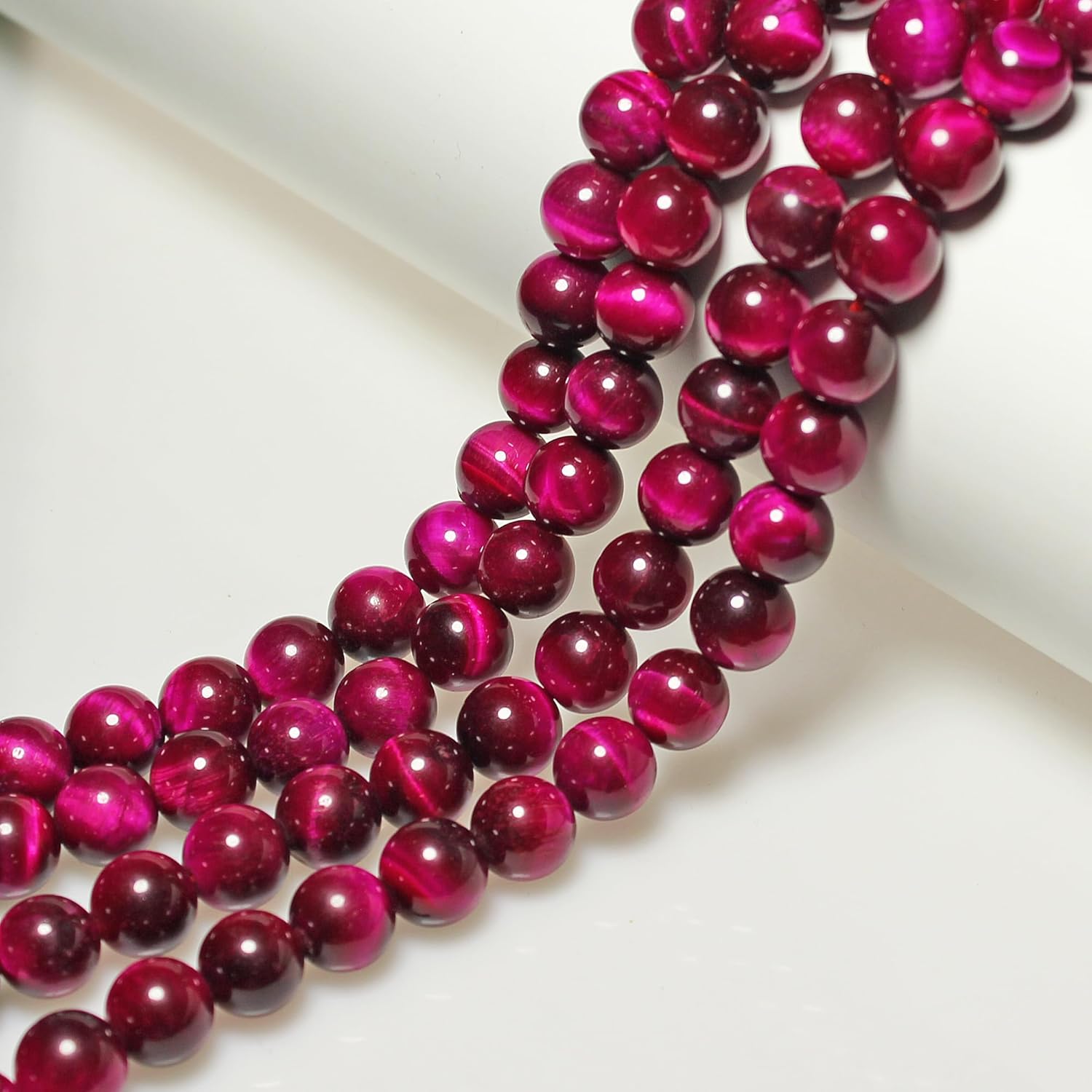 MJDCB Stone Beads 6mm 60pcs Round Rose Red Tiger's Eye Loose Gemstone Bead Charms for Jewelry Making Bracelet Necklace Earring Pendant - Image 6