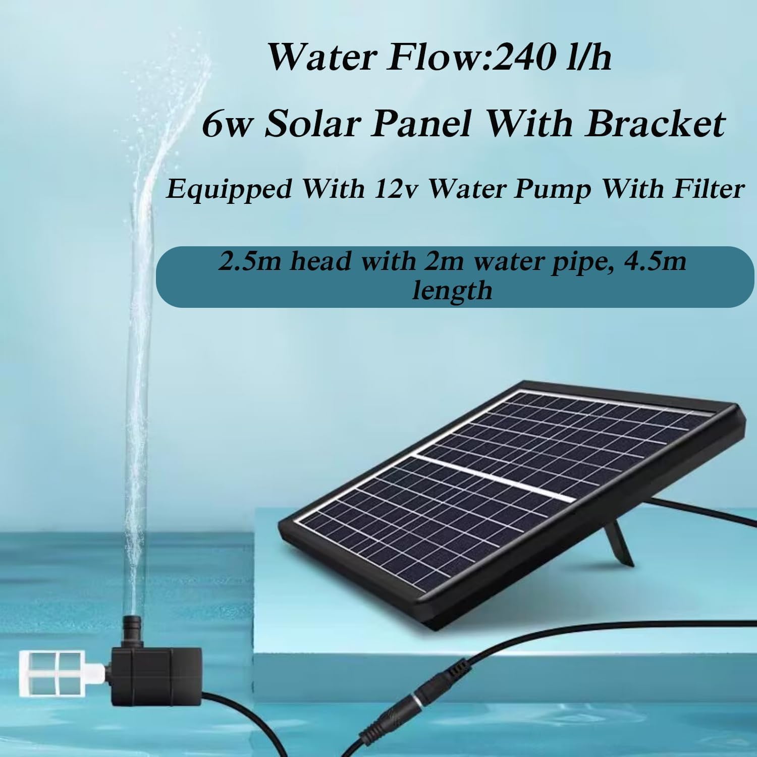 Solar-Bambusbrunnen mit Wasserpumpe für Teich und Garten, 40 cm (16 Zoll)