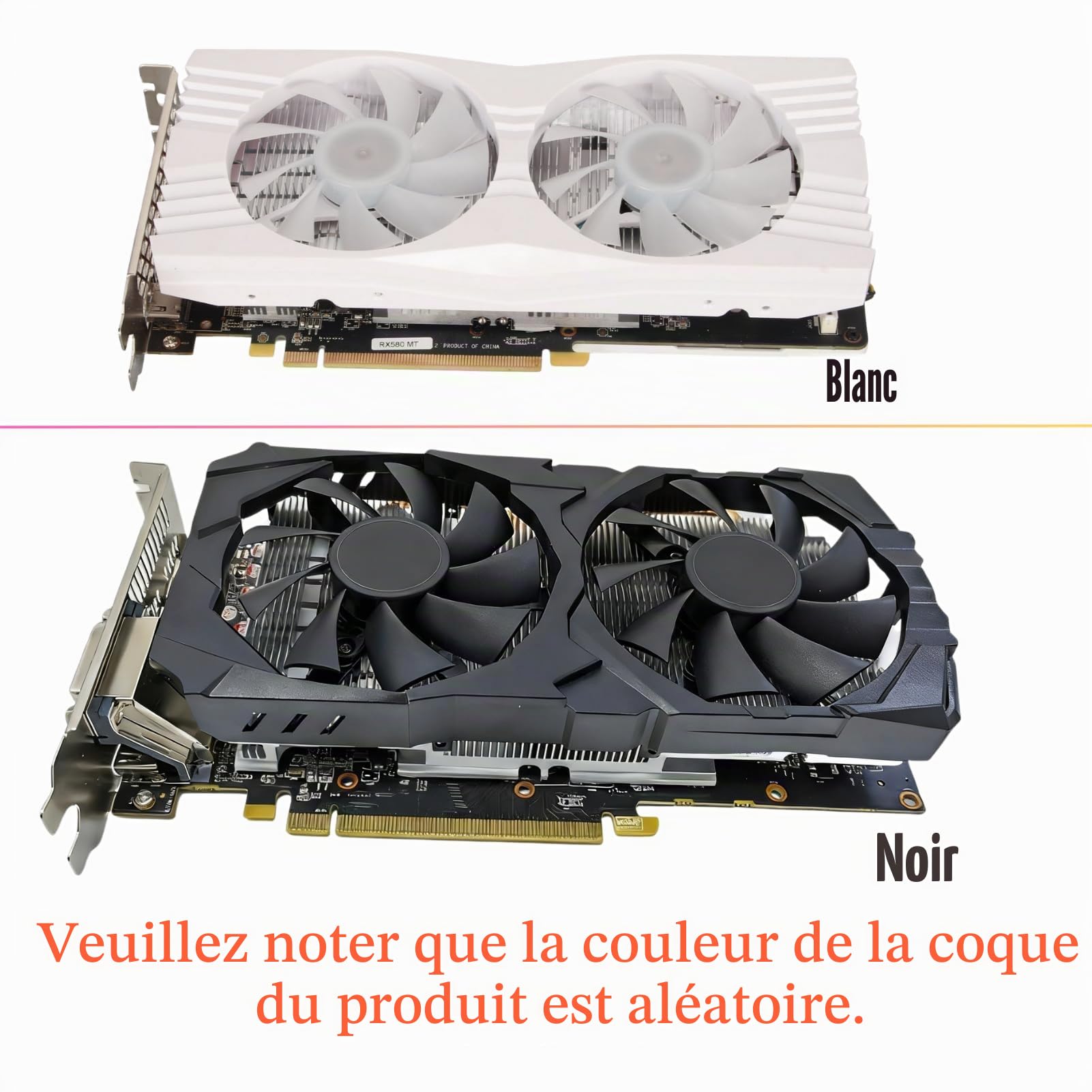 Dual Radeon RX580 8G GDDR5 Carte Graphique pour Ordinateur 256Bits 1284 MHz GPU PCI Express 3.0 × 16 pour PC Gaming avec 3 x DP, 1 x Interface Multimédia HD