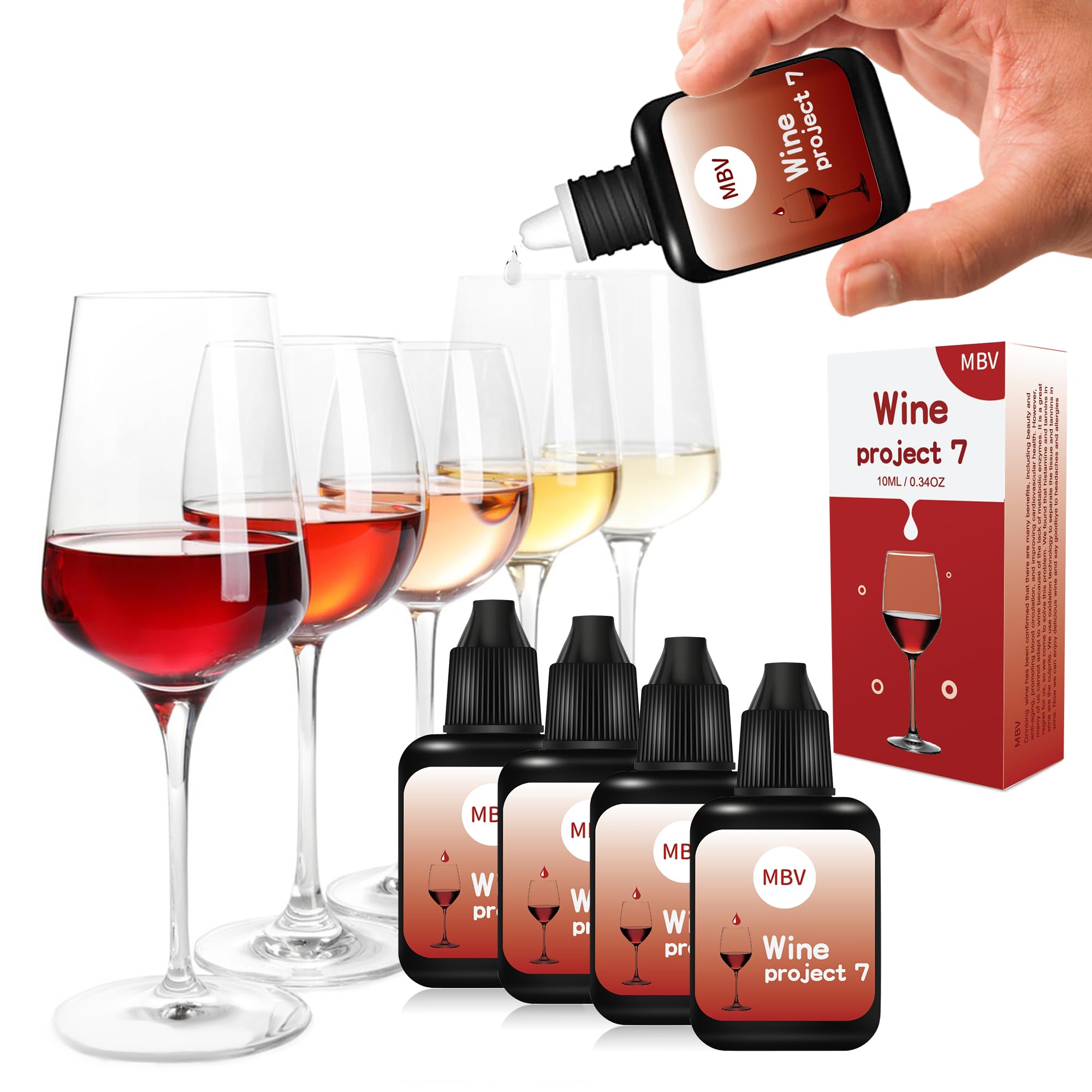 Wine Filter Drops, Natural The Wine of Purifier Drops for Red and White Wine, Removes Histamines and Sulfites