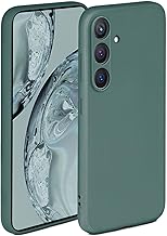 ONEFLOW Coque de protection souple en silicone pour Samsung Galaxy S24, avec protection de l'appareil photo, en silicone avec protection surélevée pour l'écran, coque arrière, bleu pétrole