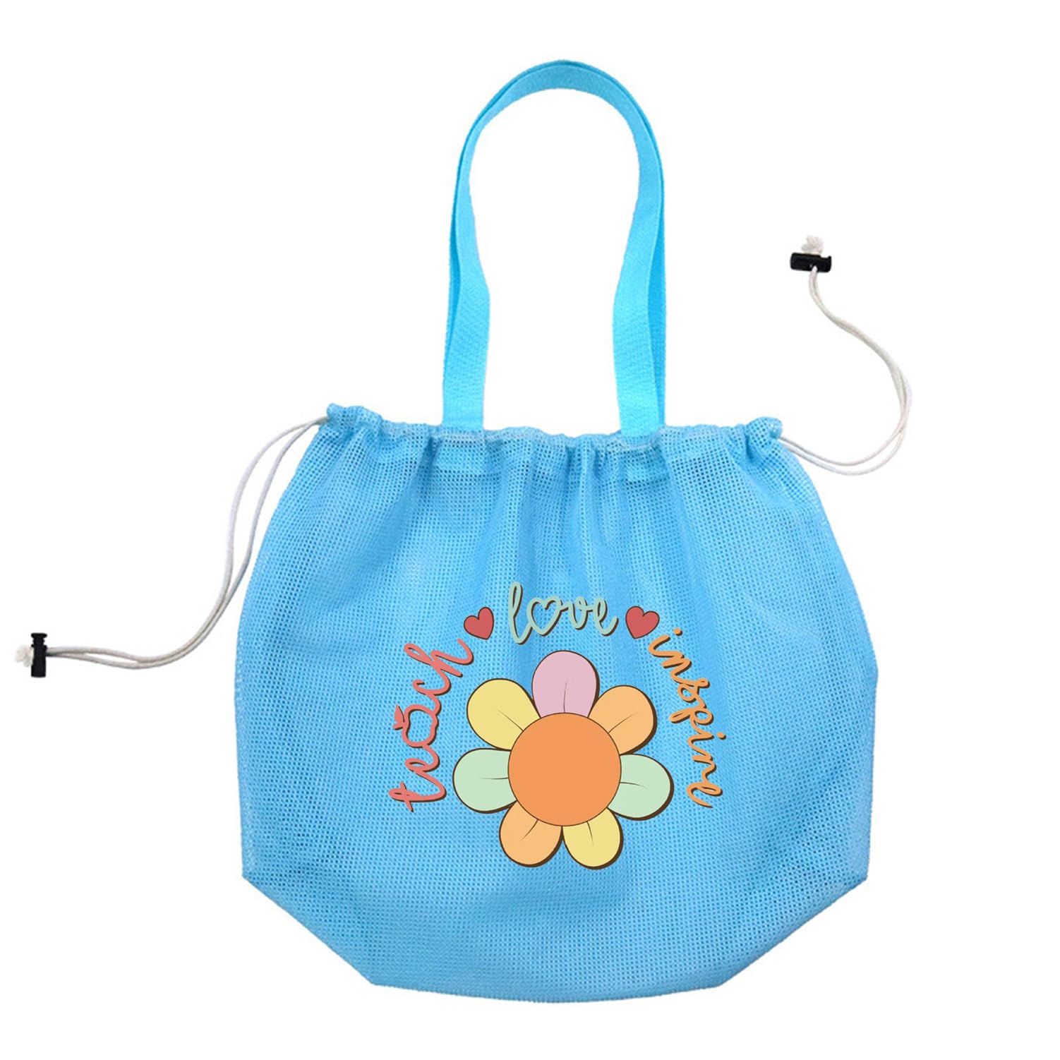 Storage Bag with Handle Swimming Pool Bag Beach Toy Sand Toy Shell Collecting for Towels Meshes Beach with Handle