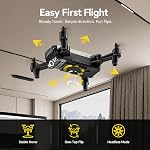 DEERC D20 Mini Drone Foldable for Kids with 1080P HD FPV Camera Remote Control Toys Gifts for Boys Girls with Tap Fly,Auto Hover,Voice/Gesture Control,Speed Adjustment,2 Batteries,3D Flip