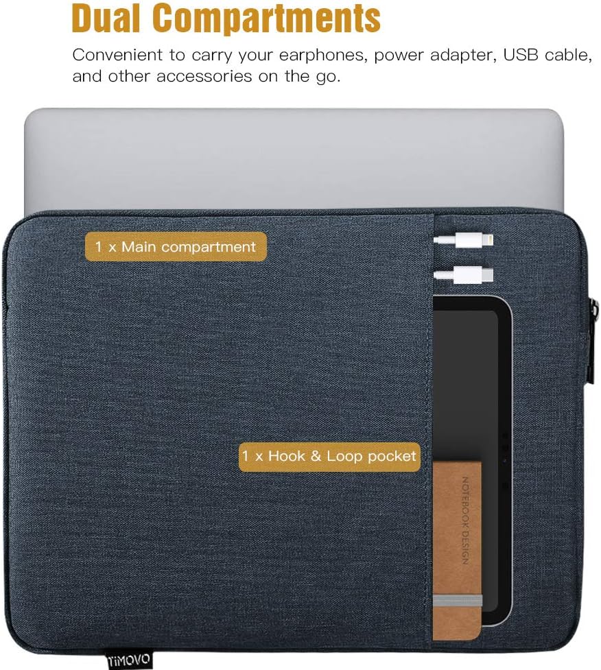 TiMOVO 13 Inch Laptop Sleeve Case for Galaxy Tab S8+ 12.4", iPad Pro 12.9 2022, MacBook Air 13 Inch, MacBook Pro 13", Galaxy Tab S7+, Surface Pro X/7/6/5/4/3, Soft Durable Pocket, Space Gray