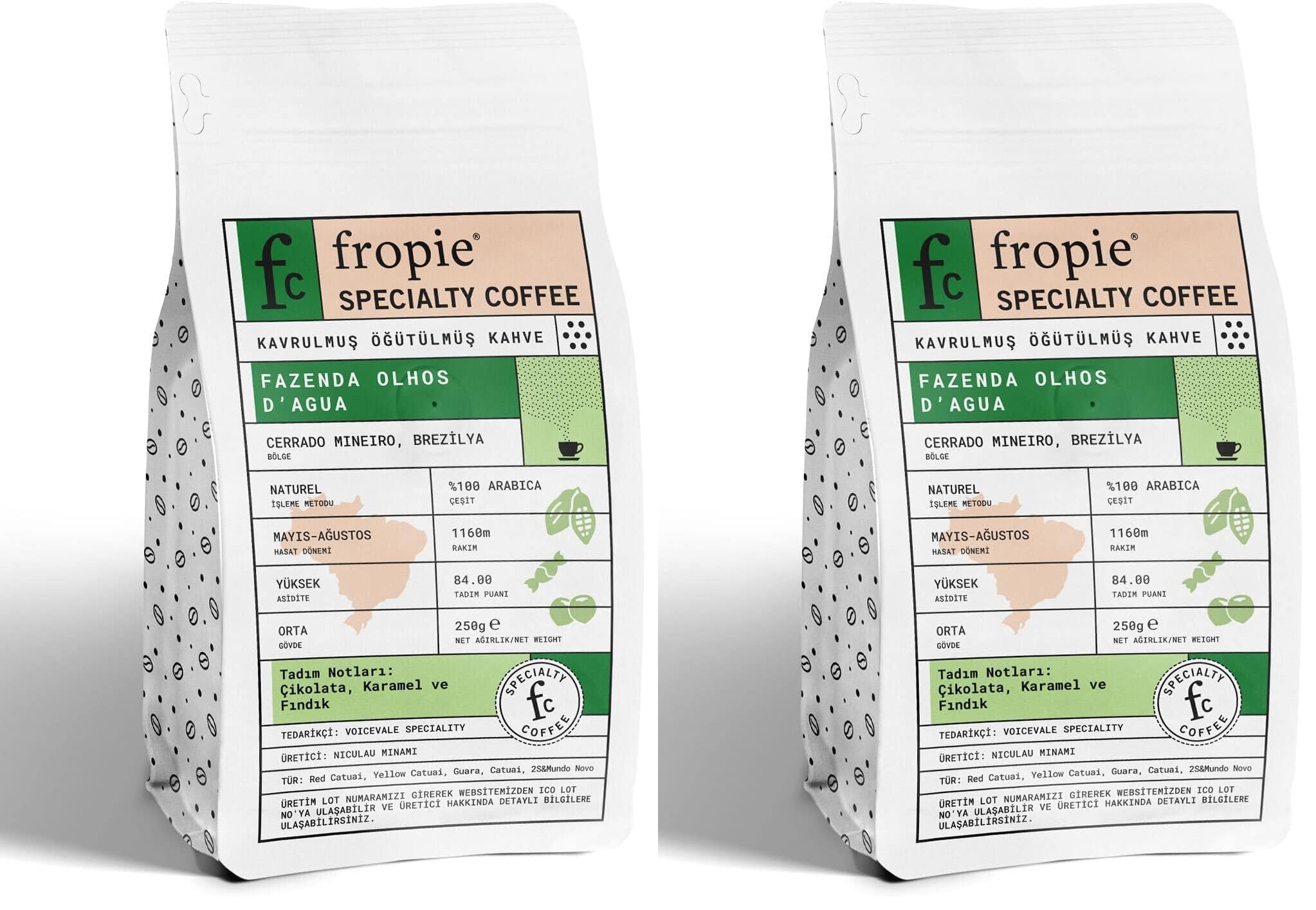 Fropie Kahve Brezilya - Öğütülmüş 250 gr (2 paketi)