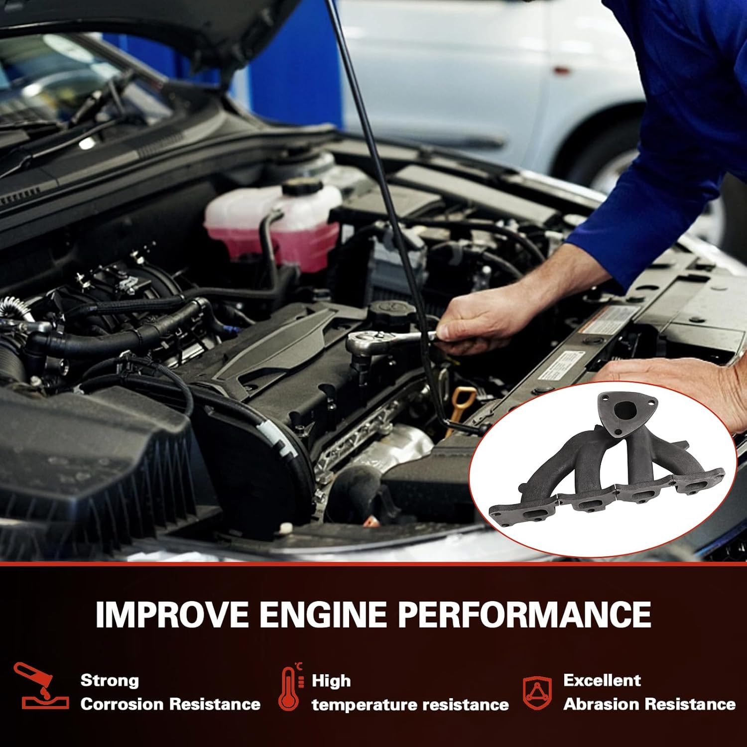 Exhaust Manifold Kit Includes Required Gaskets and Hardware Compatible with captiva sport 2013-2015 2.4L, equinox 2013-2014 2.4L, terrain 2013-2014 2.4L, Reference OE: 674561 12633603