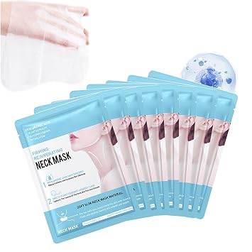 Anti-Wrinkle Neck Masks Hyaluronic Mask Face Neck Tightening Moisturising Neck Tightening Mask Against Wrinkles Skincare Neck Mask for Neck Double Chin Neck Wrinkle Patches 8 Pieces