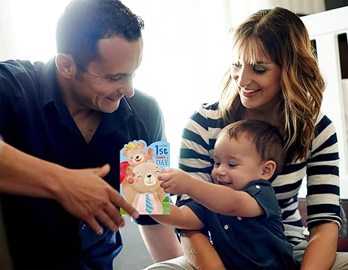 Miniatura 5 de WaaHome Tarjeta de regalo para el primer día del padre para el nuevo padre de hija e hijo, tarjeta de regalo del primer día del padre para primera