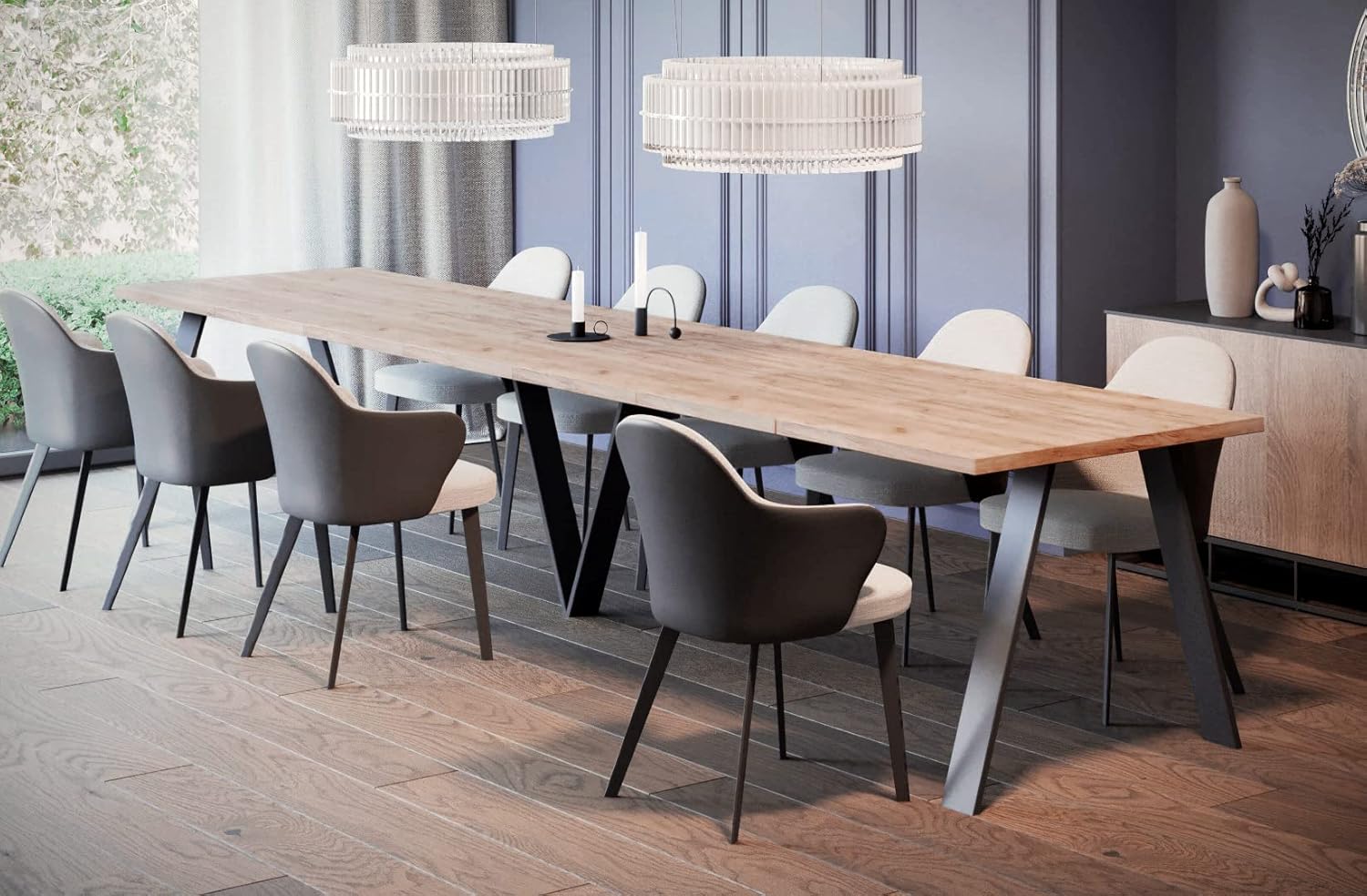 Esstisch Drehteller Set - 360° Drehplatte Erweiterbar Für Rechteckige Tische