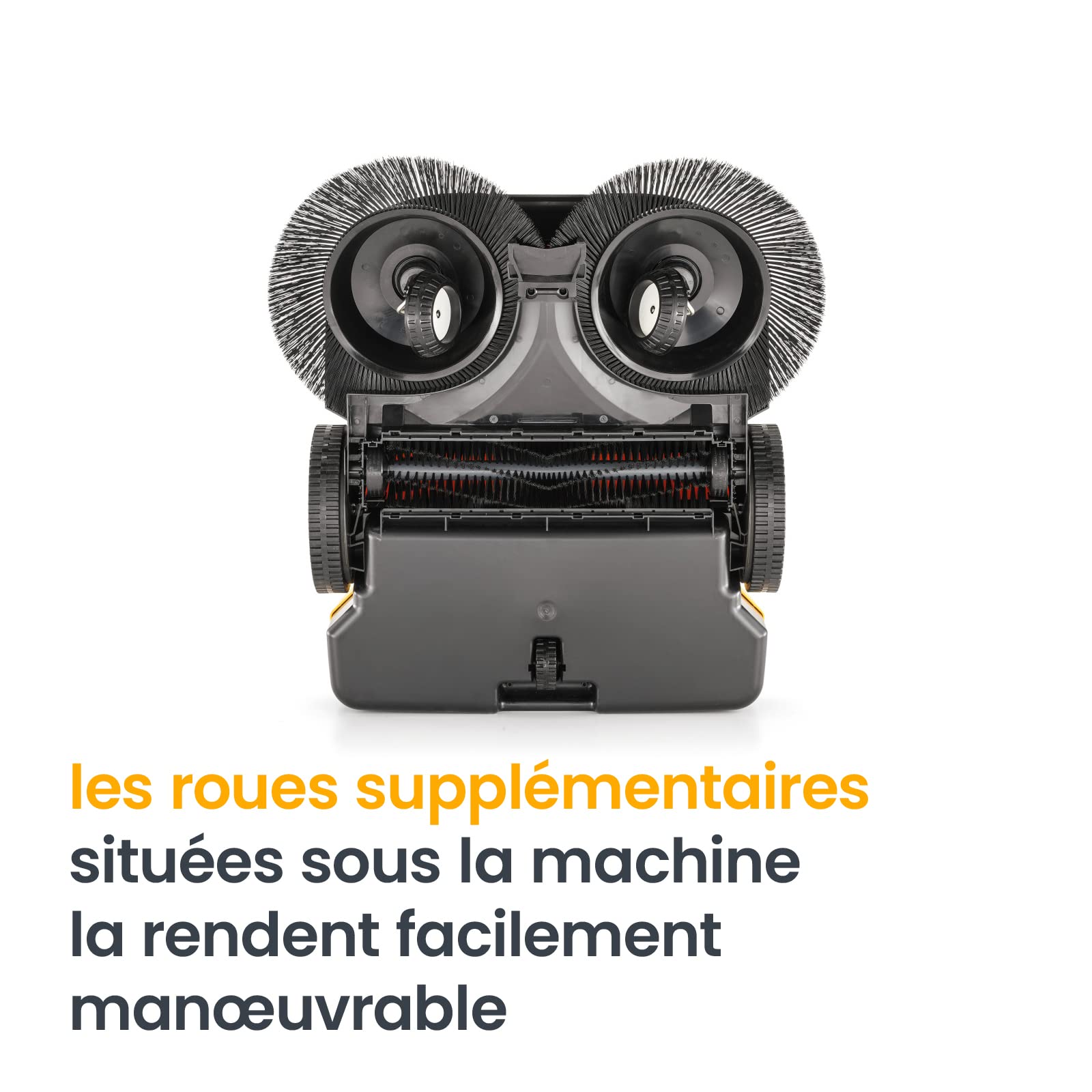 STIGA SWP 475 Balayeuse Poussée, 75 cm, Bac 50 L – Deux Brosses Contrarotatives 41 cm, Réglage 8 Positions – Surfaces Dures Jusqu'à 2 900 m²