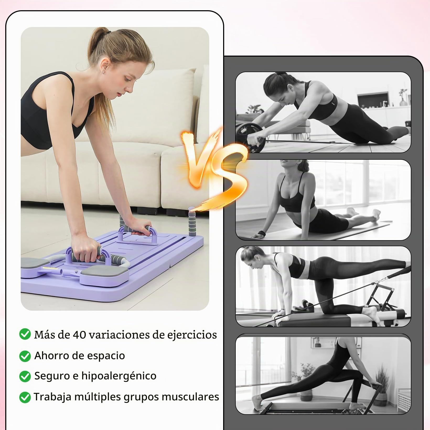 Tabla Pilates Tabla Reformer Plegable para Diferentes estaturas
