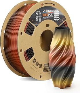 OVERTURE Silk PLA Filament 1,75 mm Tigerauge, 1kg | Mehrfarbig