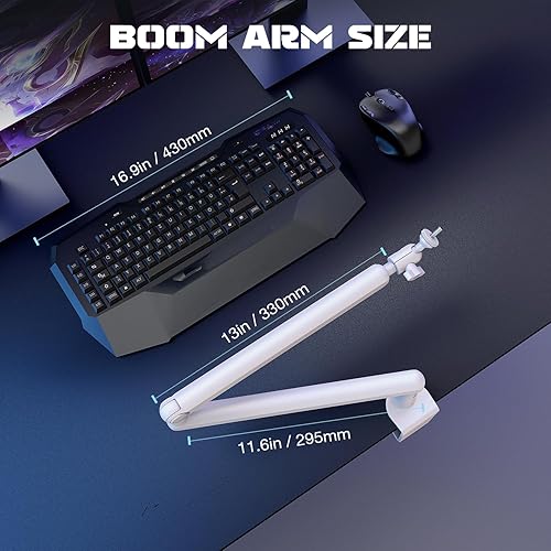 Miniatura 7 de FIFINE Soporte de Brazo Articulado para Micrófono, Soporte de Brazo de Micrófono de Perfil Bajo, Brazo Articulado de Micrófono para Podcast